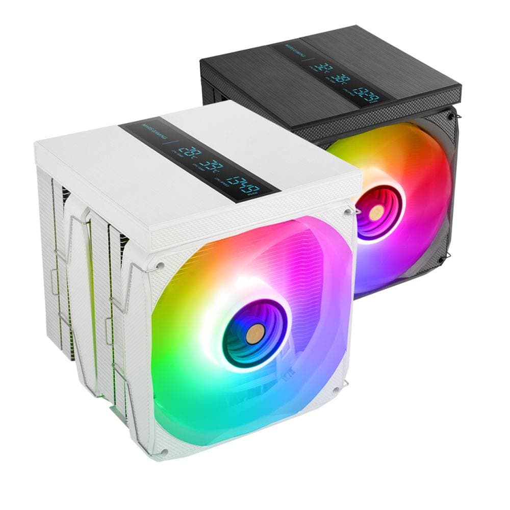 Air Cooler CPU Mars Gaming MCPU-LCDPRO Dual-Tower ARGB Infinity Mirror c/ LCD Branco