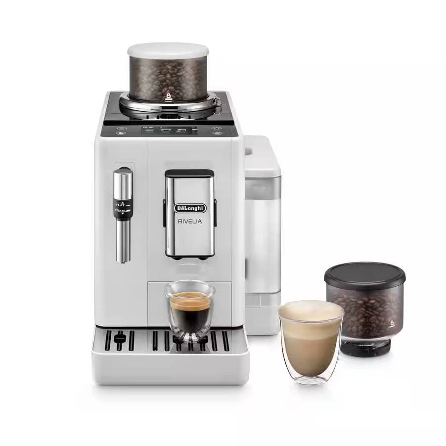 Máquina de Café Automática DeLonghi Rivelia Arctic White EXAM440.35.W 1450W 19 Bar Branca