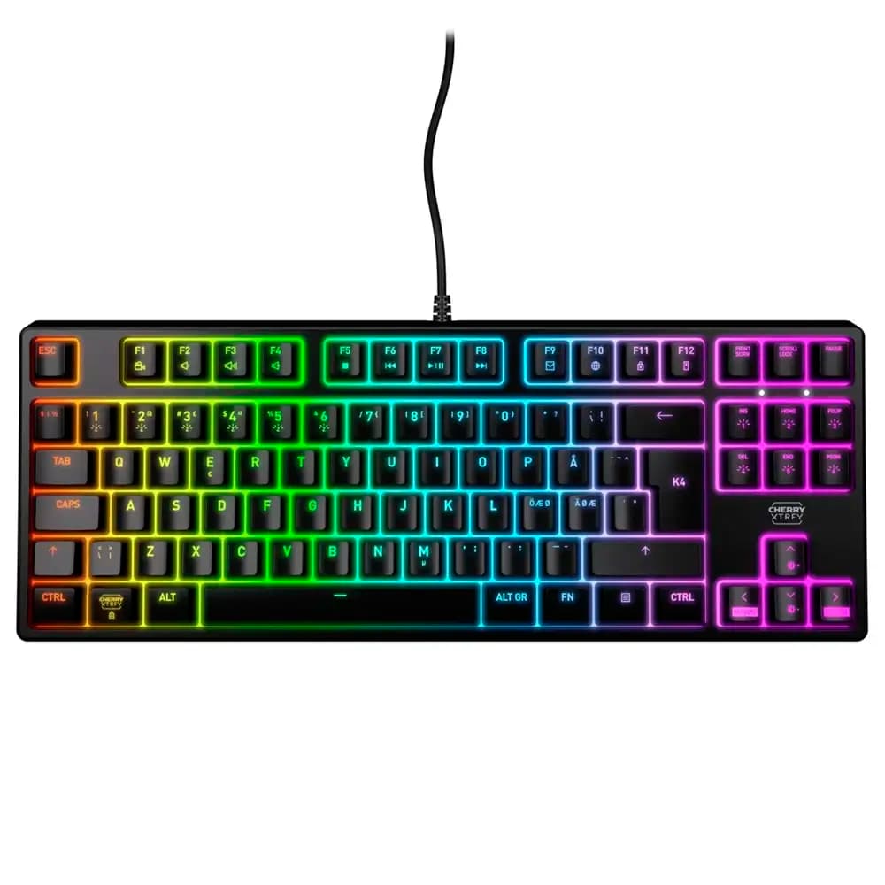 Teclado Mecânico CHERRY XTRFY K4V2 RGB TKL Gaming Corded PT Preto CHERRY MX2A Red Switch