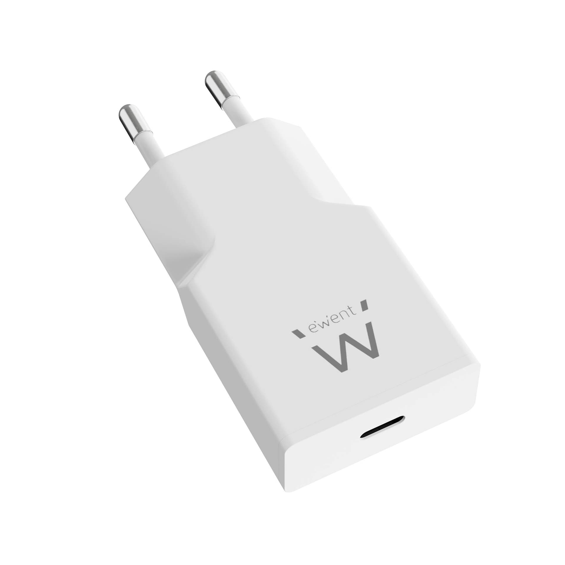 Carregador Ewent EW1310 USB-C GaN PD 20W Branco