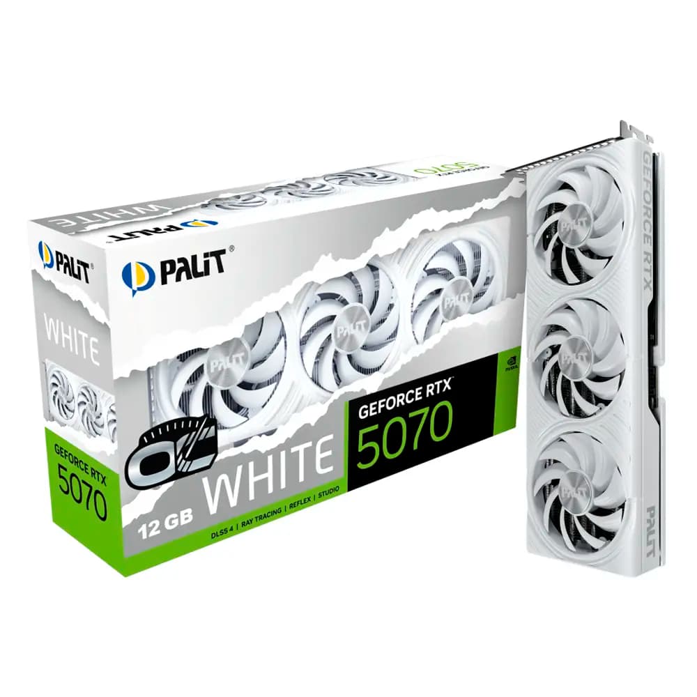 Placa Gráfica Palit NVIDIA GeForce RTX 5070 "Blackwell" White OC 12GB GDDR7 DLSS4