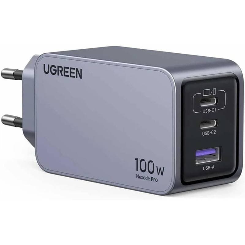 Carregador UGREEN X757 Nexode Pro Wall 2x USB-C + 1x USB-A GaN PD 100W Cinza