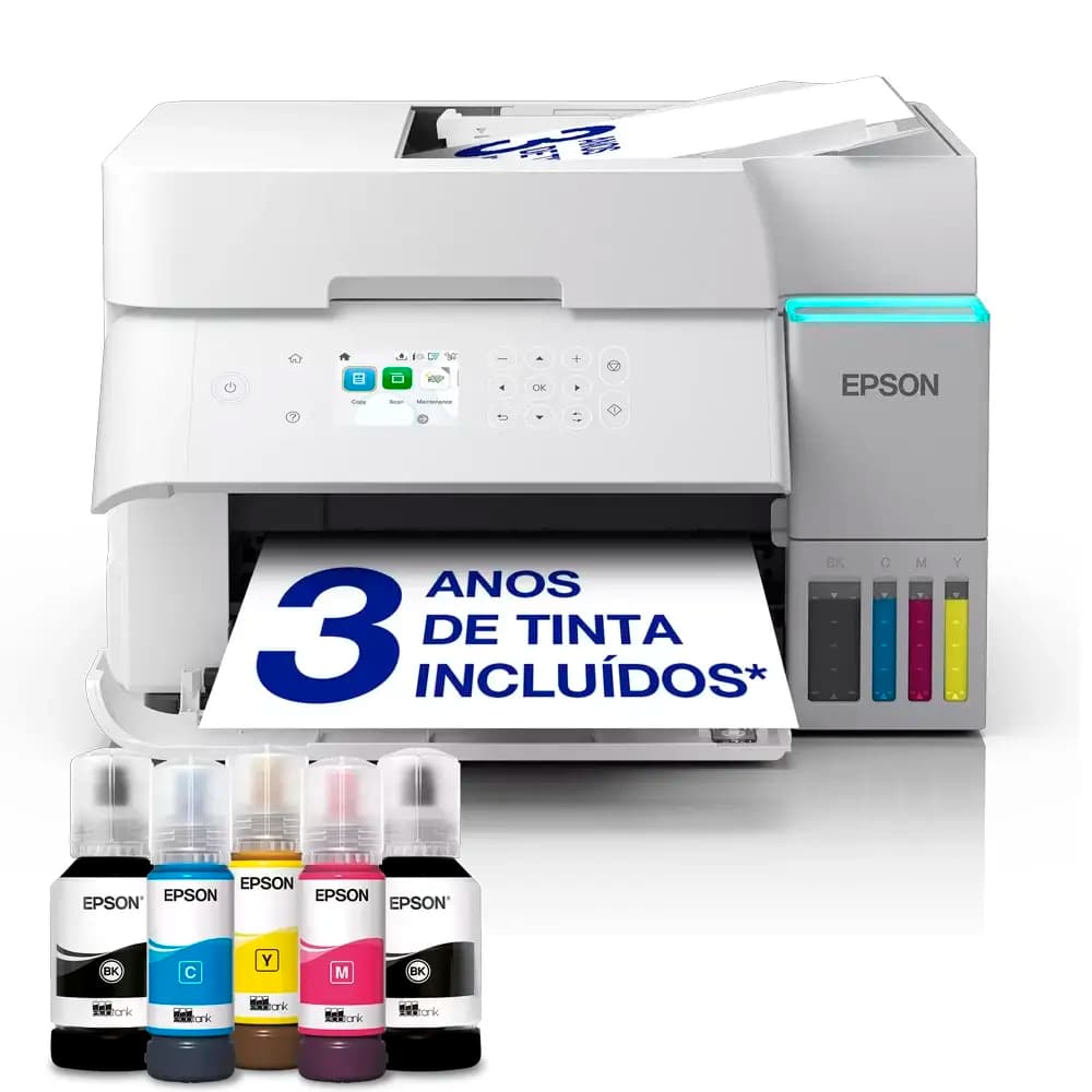 Impressora Jato de Tinta Epson EcoTank ET-3956 Multifunções (Impressão, Cópia, Digitalização), Duplex Auto, Wireless