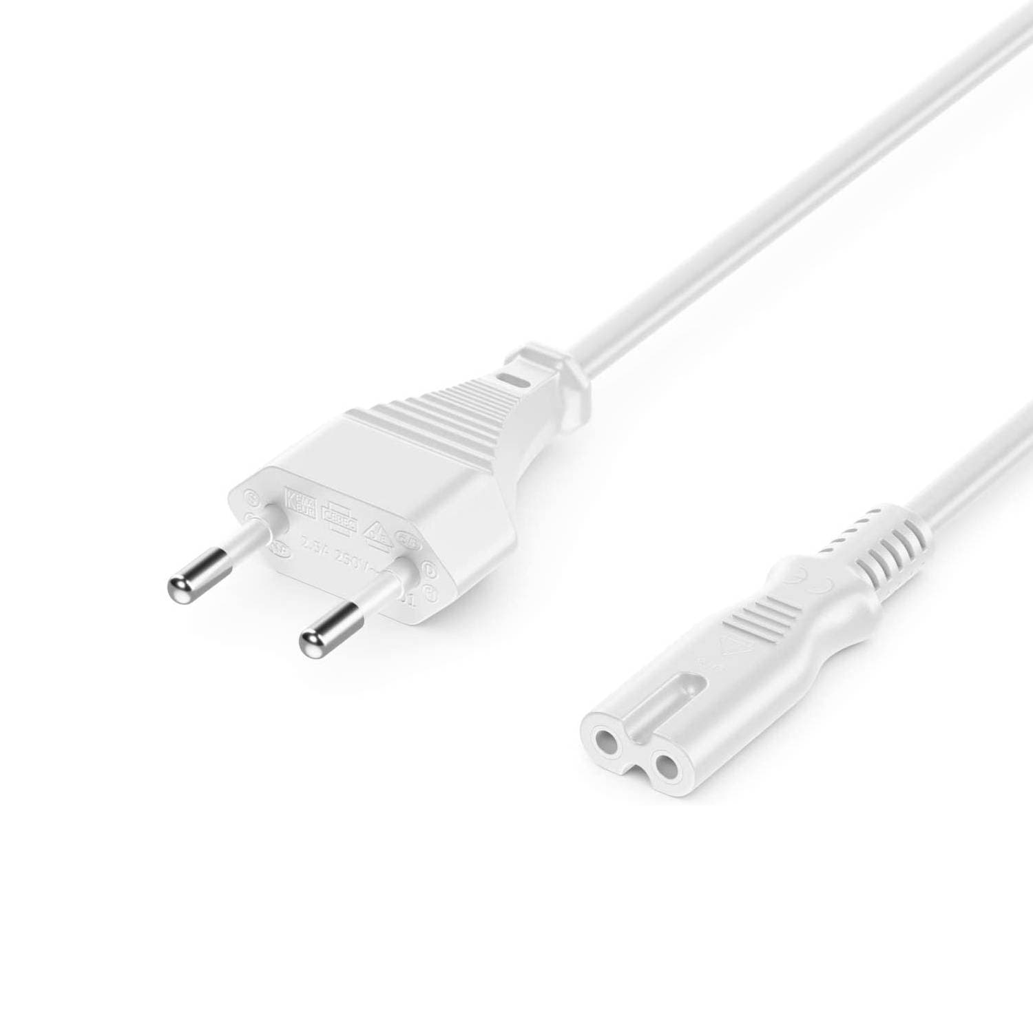 Cabo de Alimentação Ewent EC1916 2 Pinos Schuko para IEC C7 1.8m Branco