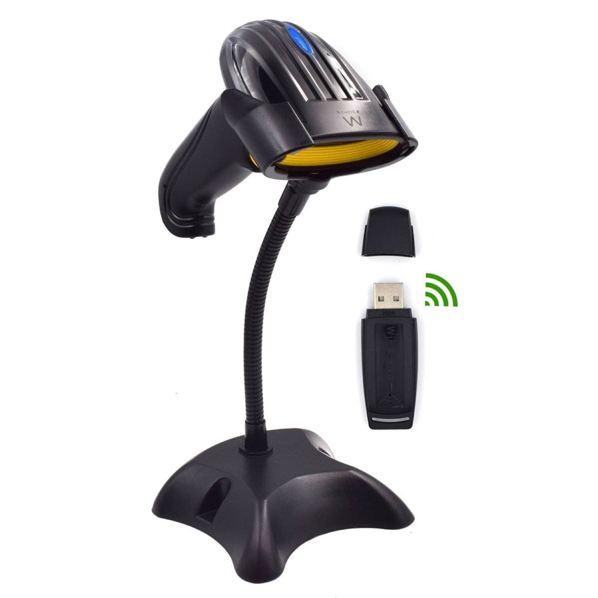 Leitor Código Barras Ewent EW3430 Wireless Laser 1D c/ base