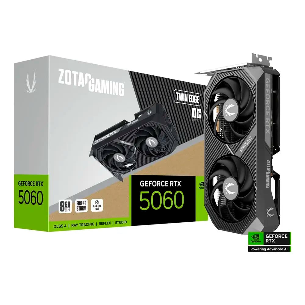 Placa Gráfica Zotac Gaming NVIDIA GeForce RTX 5060 "Blackwell" Twin Edge OC 8GB GDDR7 DLSS4