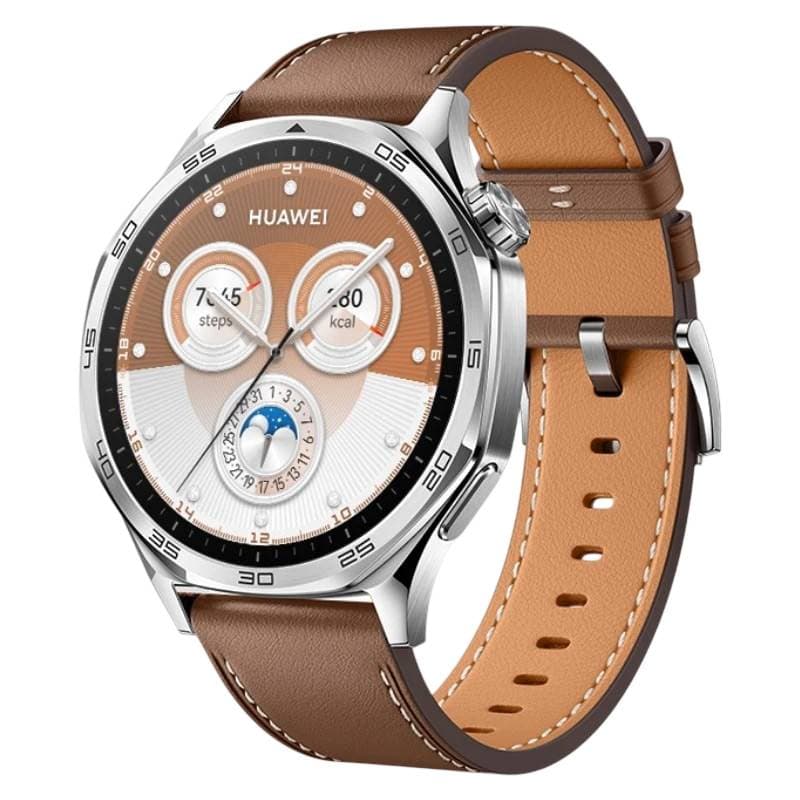 Smartwatch Huawei Watch GT 5 46mm Bracelete Pele Castanha