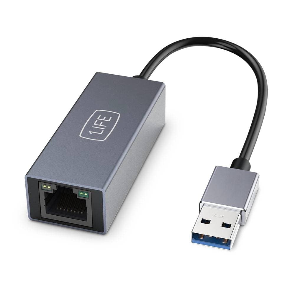 Adaptador de Rede 1Life Ethernet Gigabit USB-A 3.0 para RJ45 Gigabit Cinza