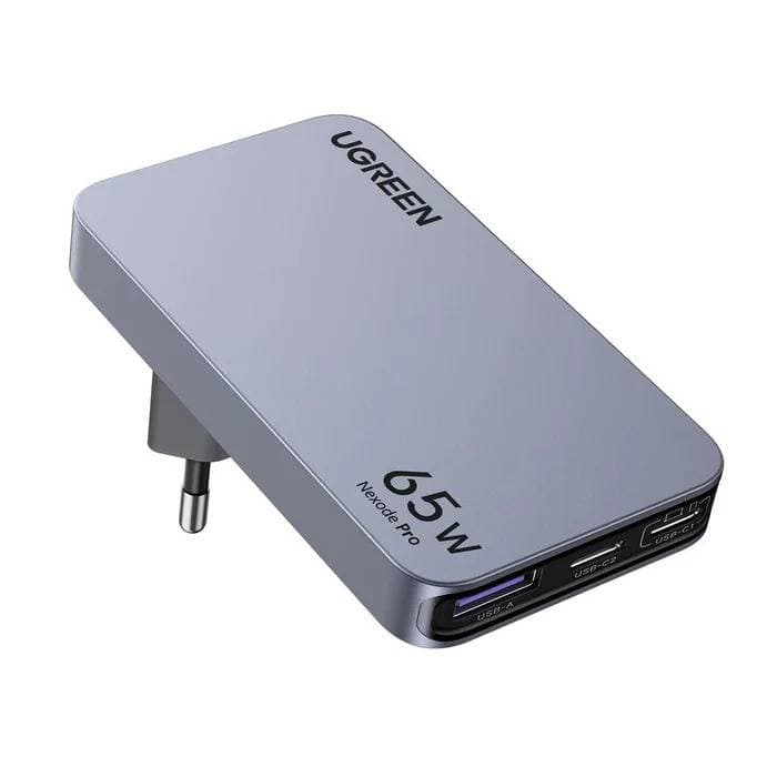 Carregador UGREEN X753 Nexode Pro 2x USB-C + 1x USB-A GaN PD 65W Cinza
