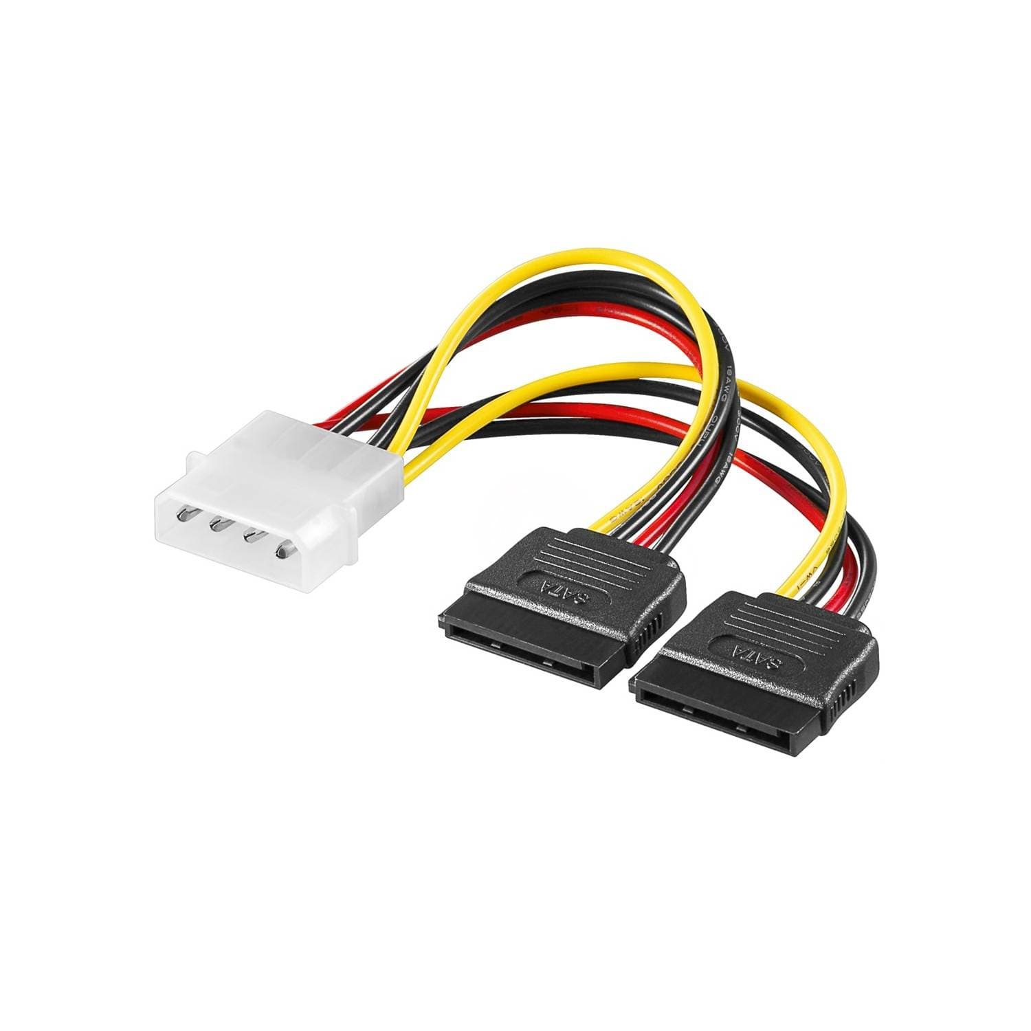 Cabo de Alimentação Molex Ewent EC1500 5.25" Macho para 2x SATA 0.13m