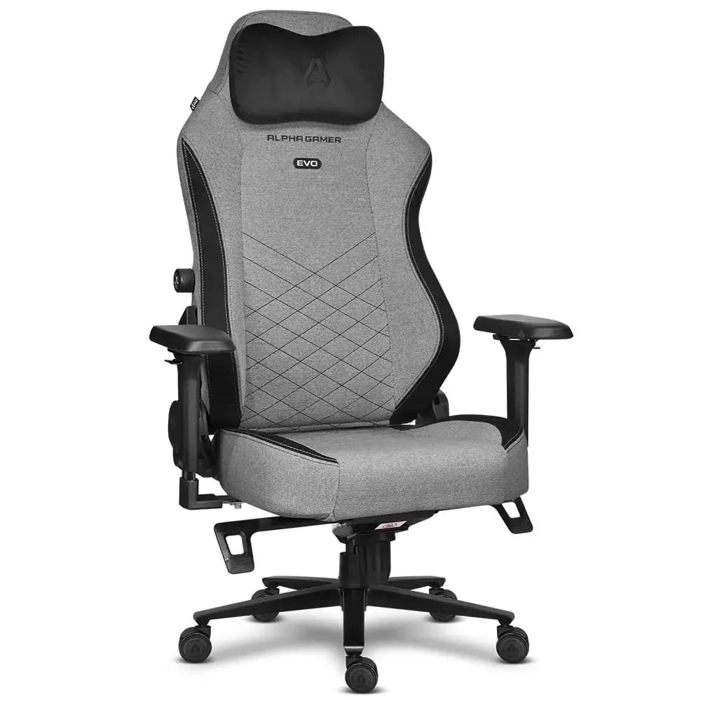 Cadeira Gaming Alpha Gamer Alegra Evo Fabric Smoke Grey
