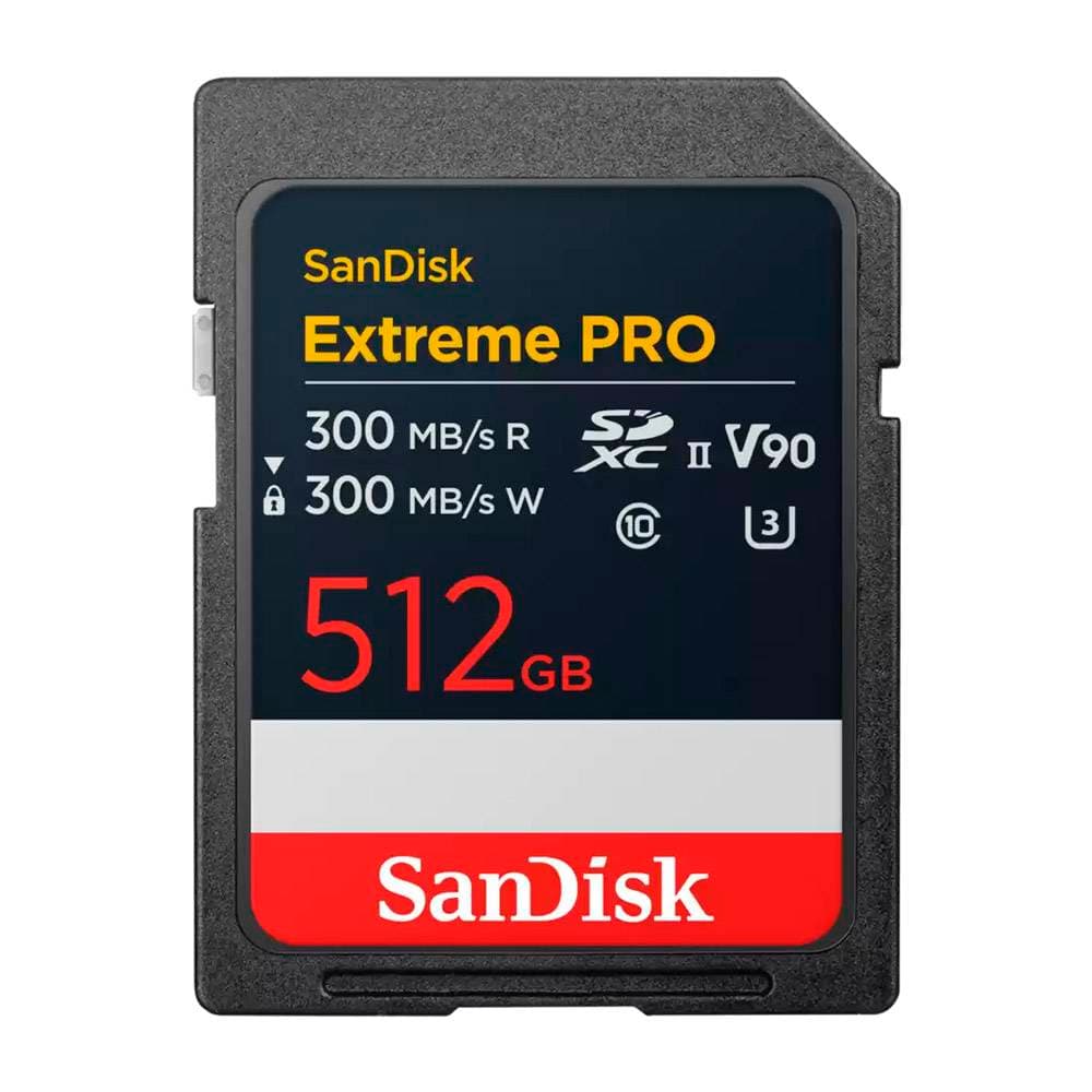 Cartão de Memória SDXC SANDISK Extreme PRO 512GB (300MB/s) UHS-II, U3, V90