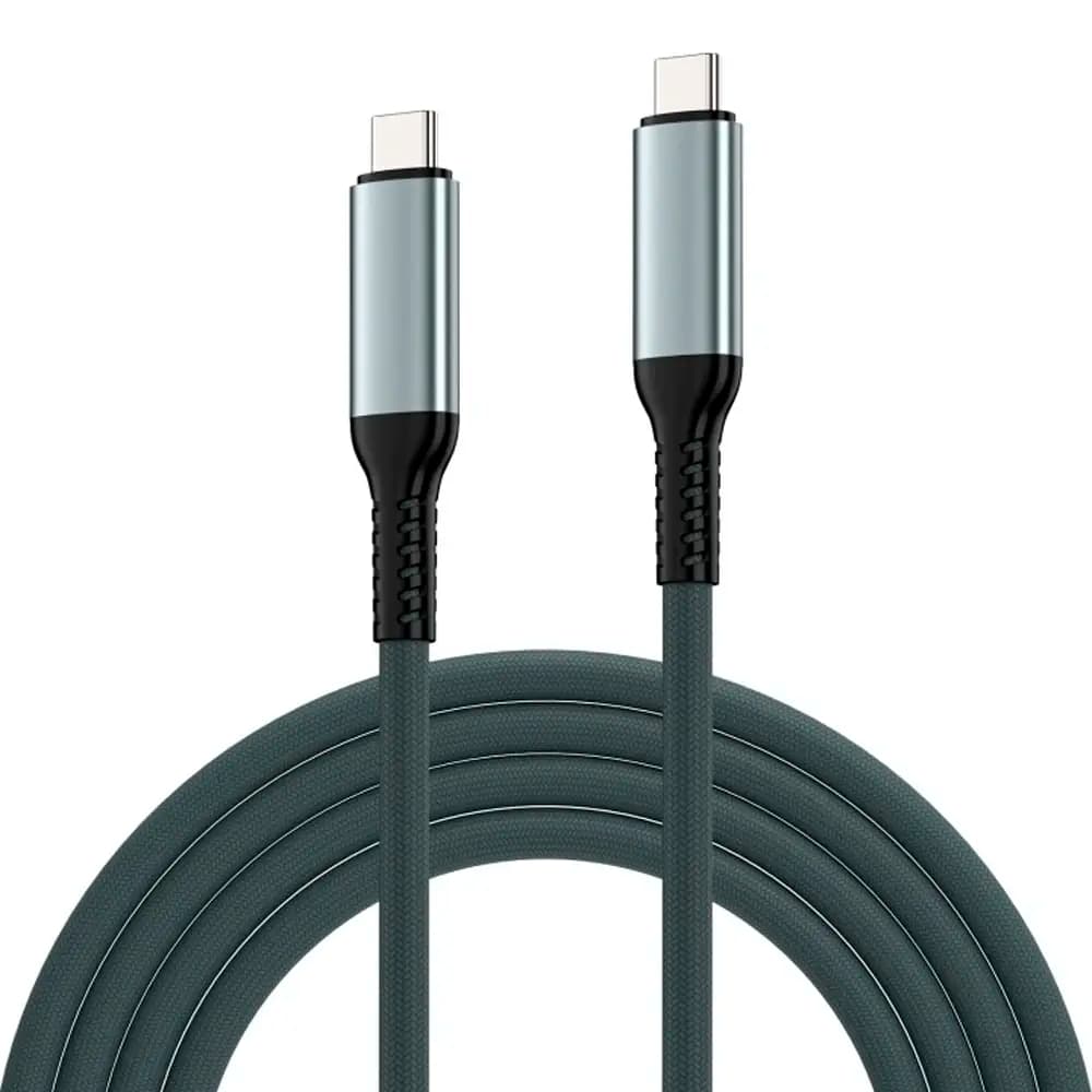 Cabo USB-C Ewent EC1071 Fabric PD240W 40Gbps 8K/120Hz 1m Preto/Branco