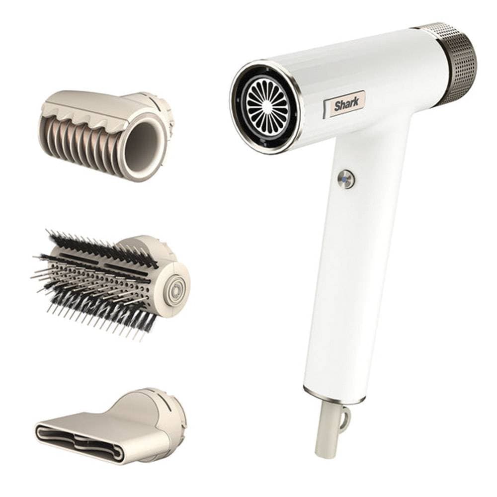 Secador e Modelador de Cabelo Shark HD333EU SpeedStyle Rapid Gloss Finisher para Cabelos Lisos e Ondulados 1700W Branco