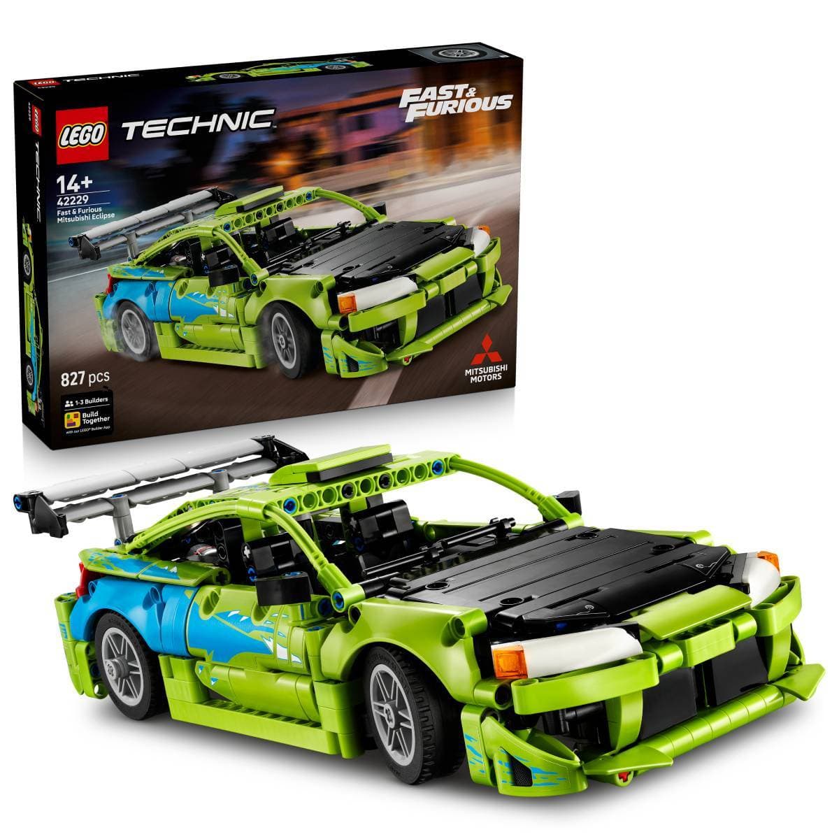 LEGO Technic: Fast and Furious - Carro Mitsubishi Eclipse | Idades 14+ | 827 Peças | Item 42229