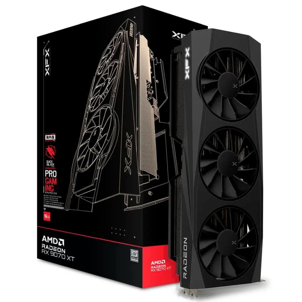 Placa Gráfica XFX AMD Radeon RX 9070 XT "RDNA 4" Quicksilver Gaming Edition 16GB GDDR6