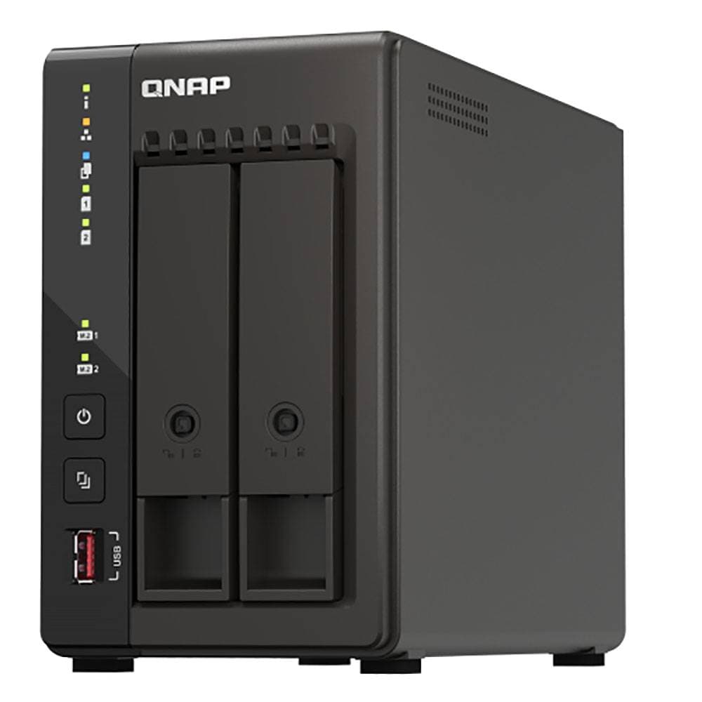 NAS Qnap TS-253E | 2 Baías | CPU 4-Core Intel Celeron J6412 | RAM 8GB DDR4 | Preto