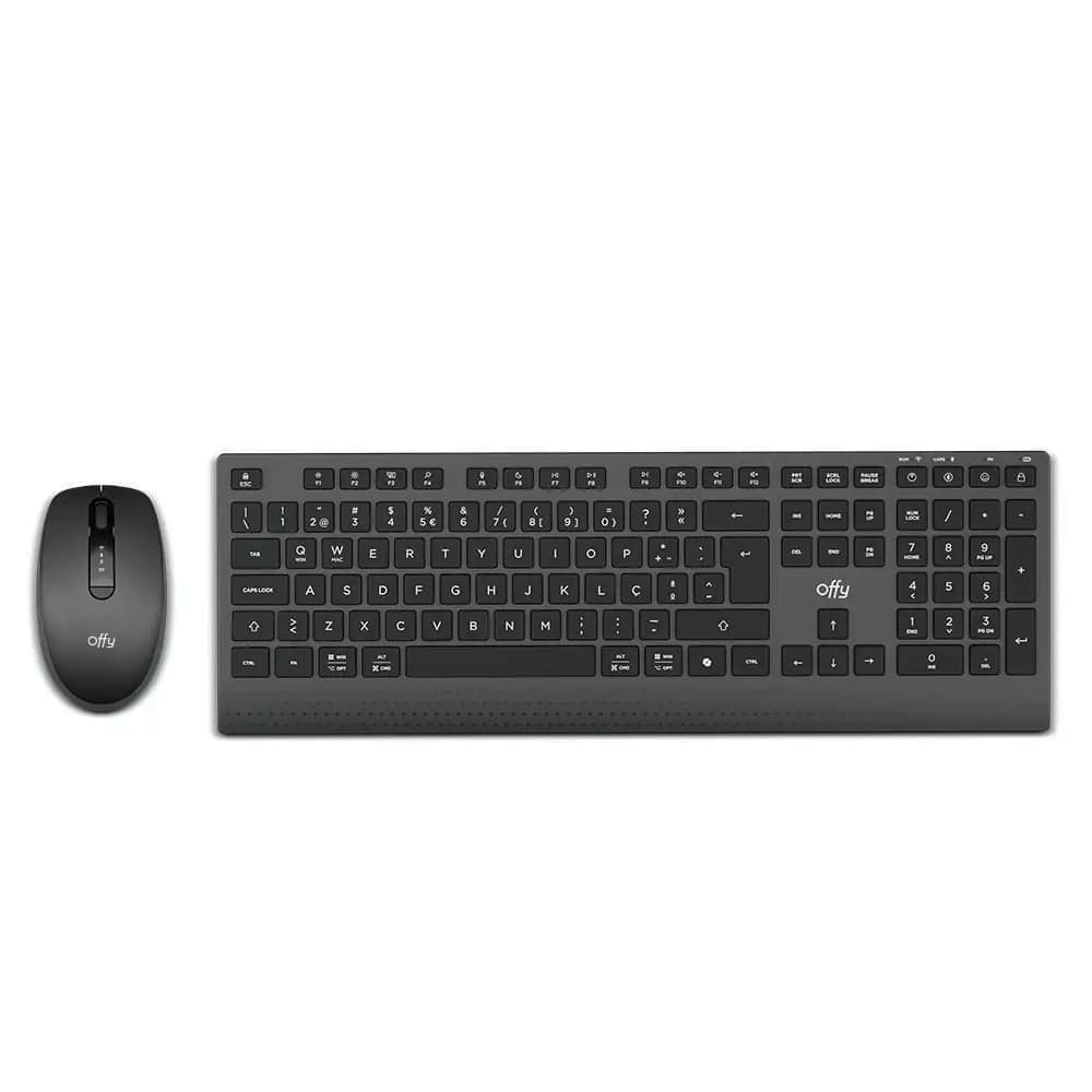 Teclado + Rato Offy Syncro Wireless/Bluetooth PT Preto