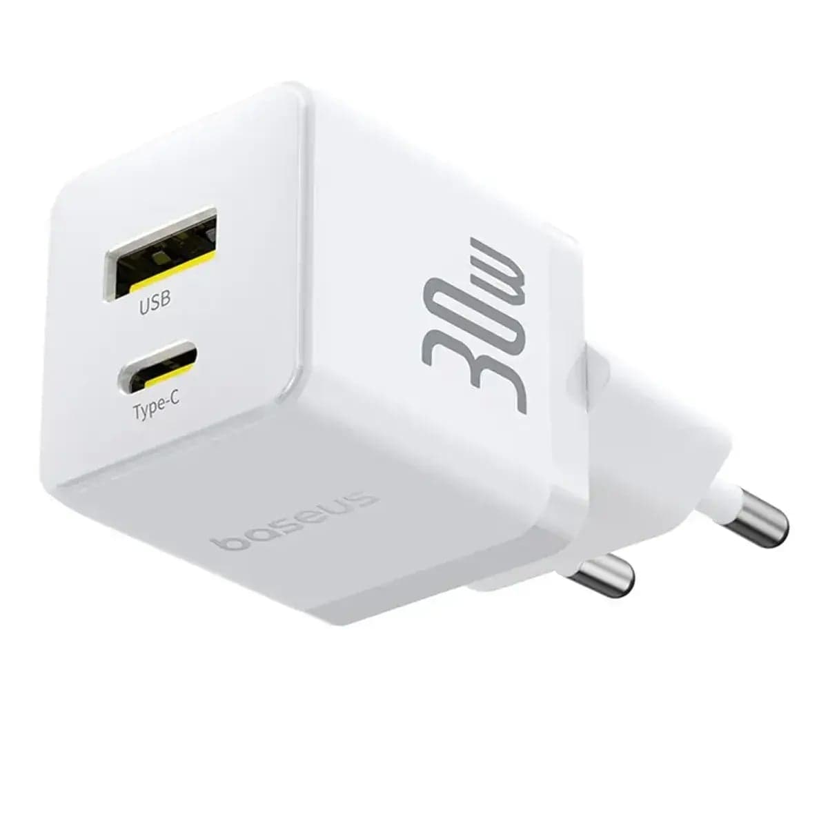 Carregador Baseus Palm Fast Charger USB-C + USB-A 30W Moon White