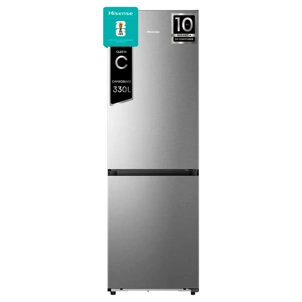 Frigorífico Combinado de Livre Instalação Hisense RB3K330SAIC 330L No Frost C Inox