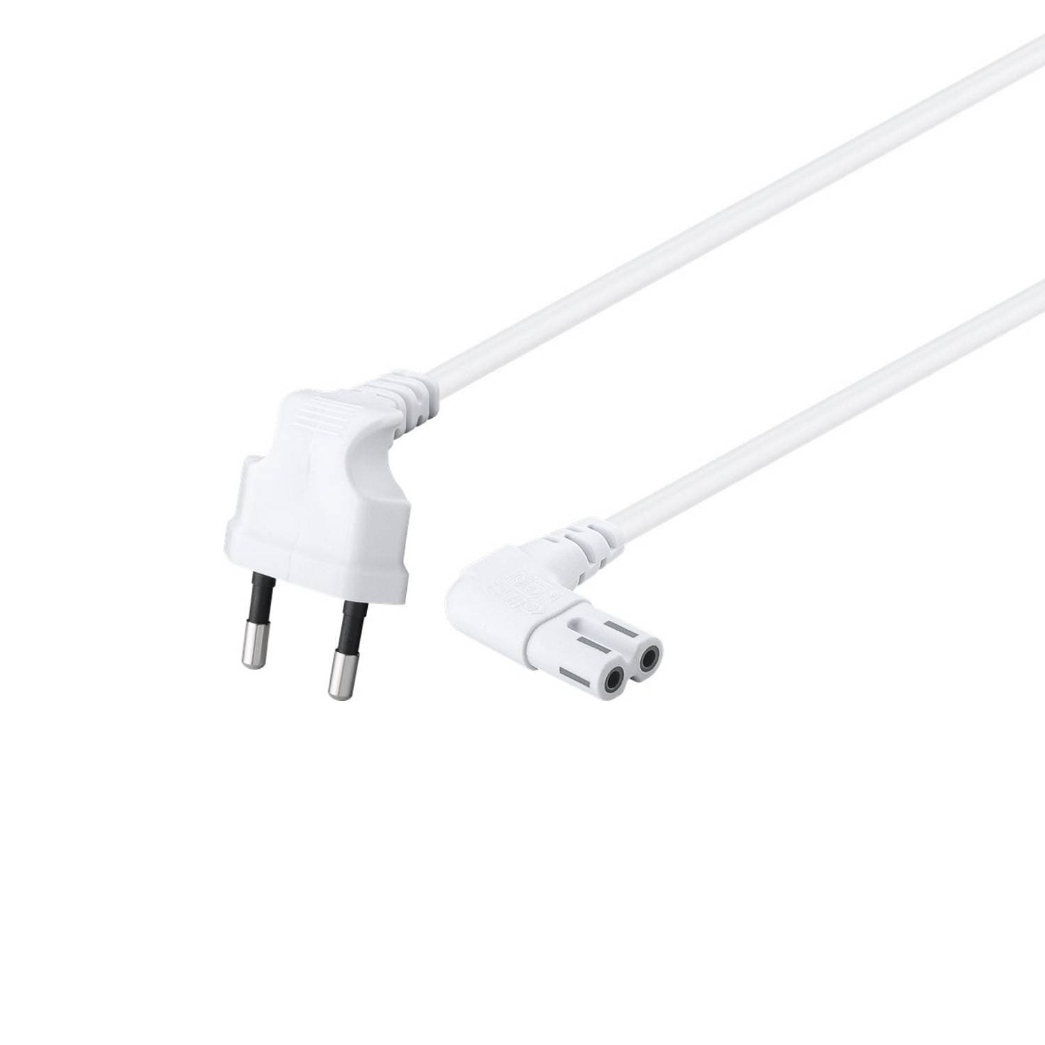 Cabo de Alimentação Ewent EC1918 2 Pinos Schuko para IEC C7 90° 1.8m Branco