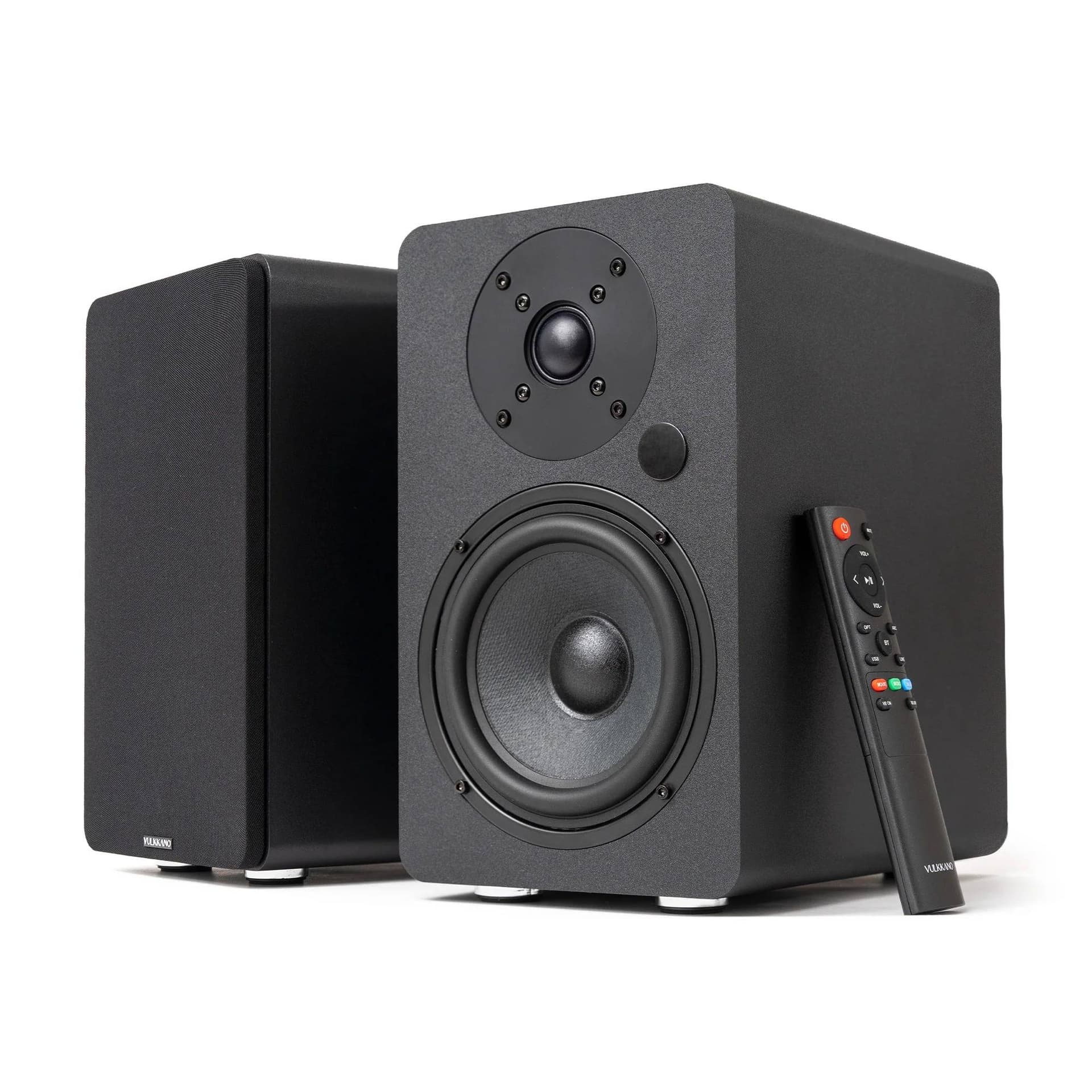 Colunas Hi-Fi Vulkkano A5 ARC MKII Studio 2.0 Bluetooth HDMI ARC 100W RMS Pretas