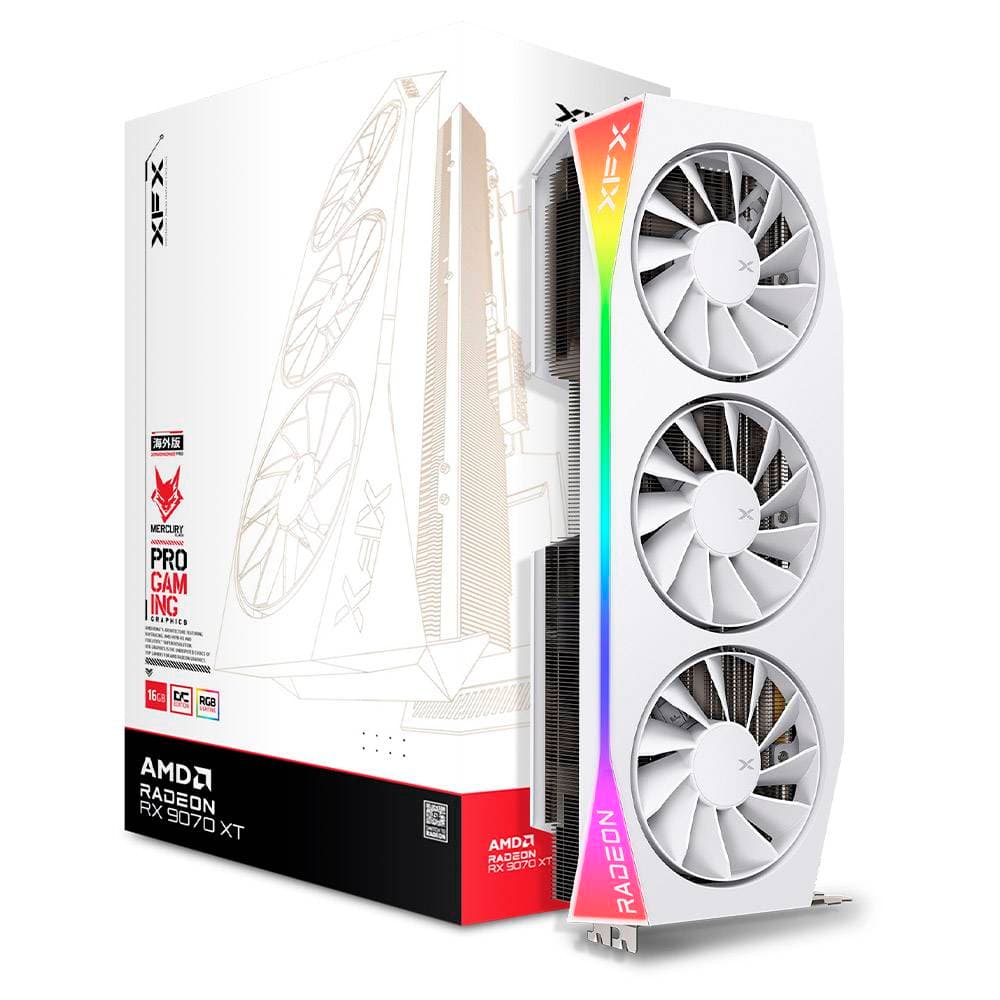 Placa Gráfica XFX AMD Radeon RX 9070 XT "RDNA 4" Mercury OC White Gaming 16GB GDDR6