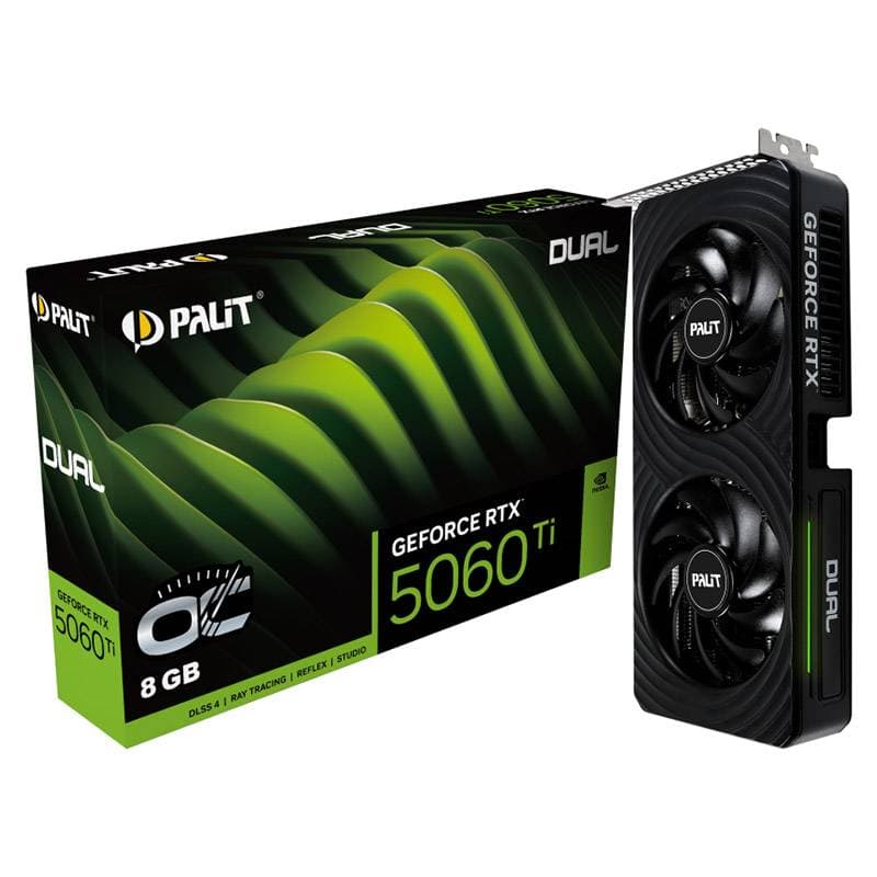 Placa Gráfica Palit NVIDIA GeForce RTX 5060 Ti "Blackwell" Dual OC 8GB GDDR7 DLSS4