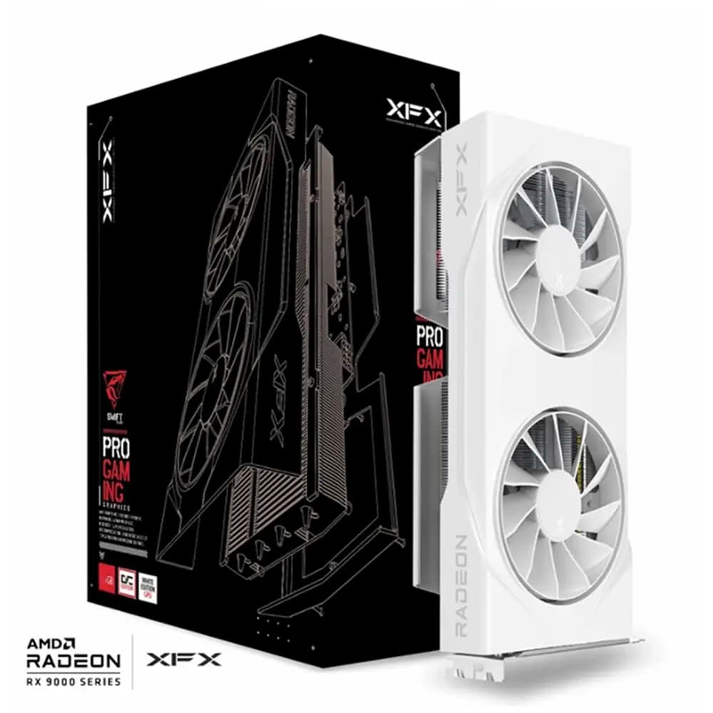 Placa Gráfica XFX AMD Radeon RX 9060 XT "RDNA 4" Swift OC White Gaming Edition 8GB GDDR6
