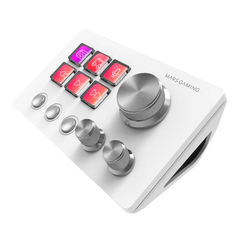 Control Deck Mars Gaming MSD-TWO | 6 Teclas Personalizáveis | 3 Dials | Type-C | Windows e Mac | Branco