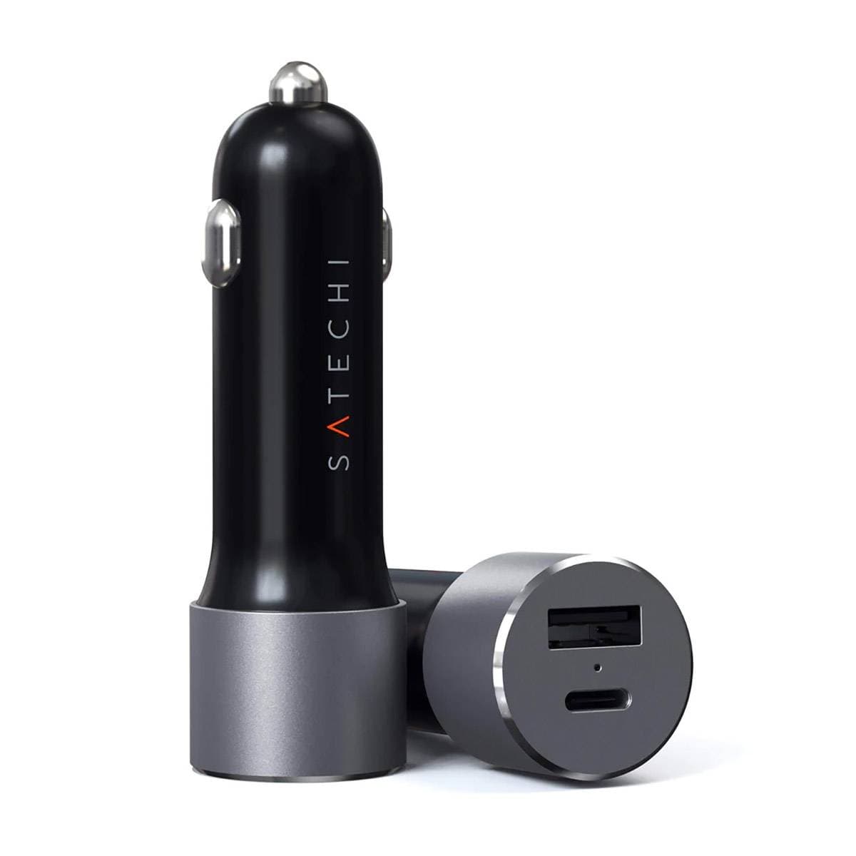 Carregador de Isqueiro Satechi 72W USB-C/USB-A PD Car Charger Cinza/Preto