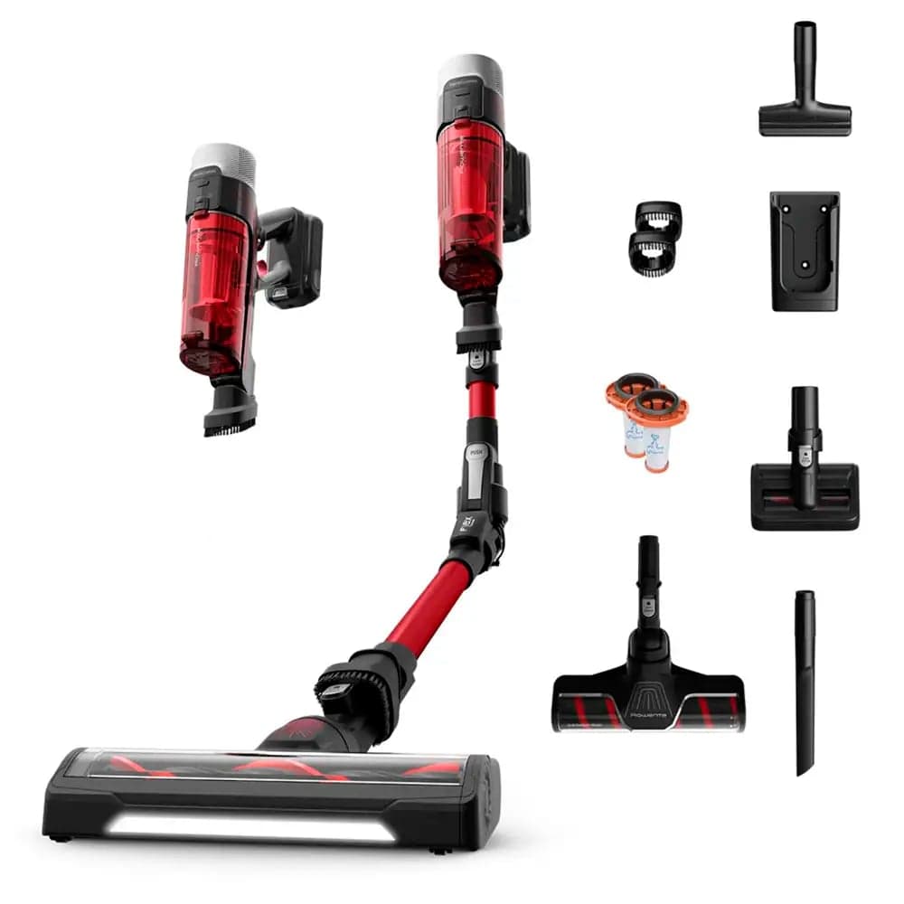 Aspirador Vertical Rowenta RH2098WO X-Force Flex 9.6 Allergy 18.5V Preto/Vermelho