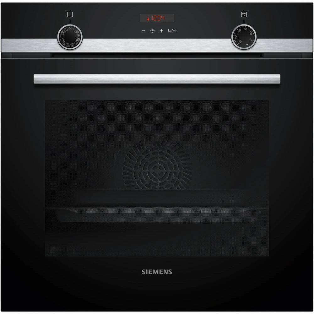 Forno Elétrico de Encastre Siemens iQ300 HQ574AER3 Pirolítico + Hidrolítico 71 Litros c/ Função Vapor A+ Inox/Preto
