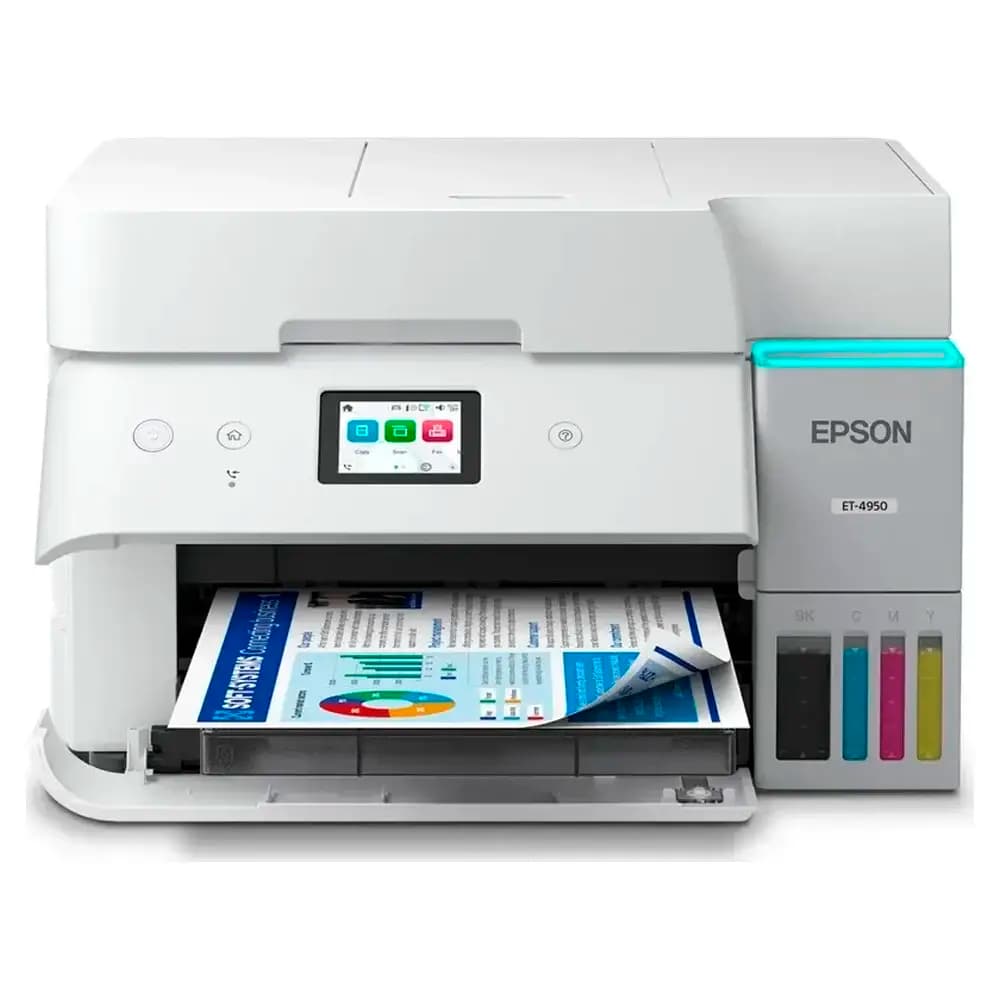 Impressora Jato de Tinta Epson EcoTank ET-4956 Multifunções (Impressão, Cópia, Digitalização, Fax), Duplex Auto, Wireless