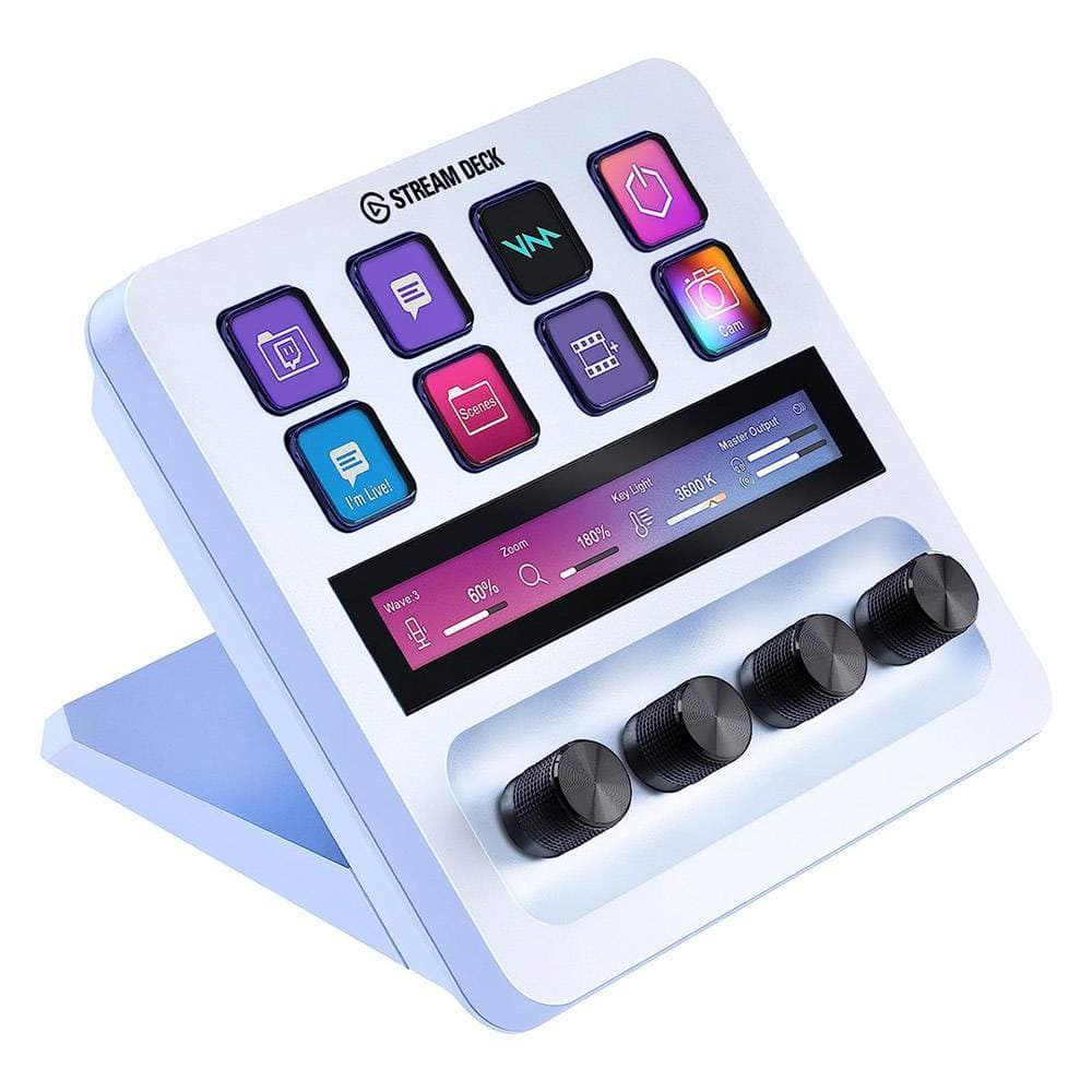 Control Deck Elgato Stream Deck+ | 8 Teclas Personalizáveis | 4 Dials | Faixa Touch LCD | USB 3.0 Type-C | Windows e Mac | Branco