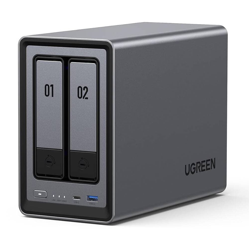 NAS UGREEN NASync DXP2800 | 2 Baías | CPU Intel N100 | eMMC 32GB | RAM 8GB | 2x SATA | 2x M.2 SSD | LAN 1x 2.5GbE