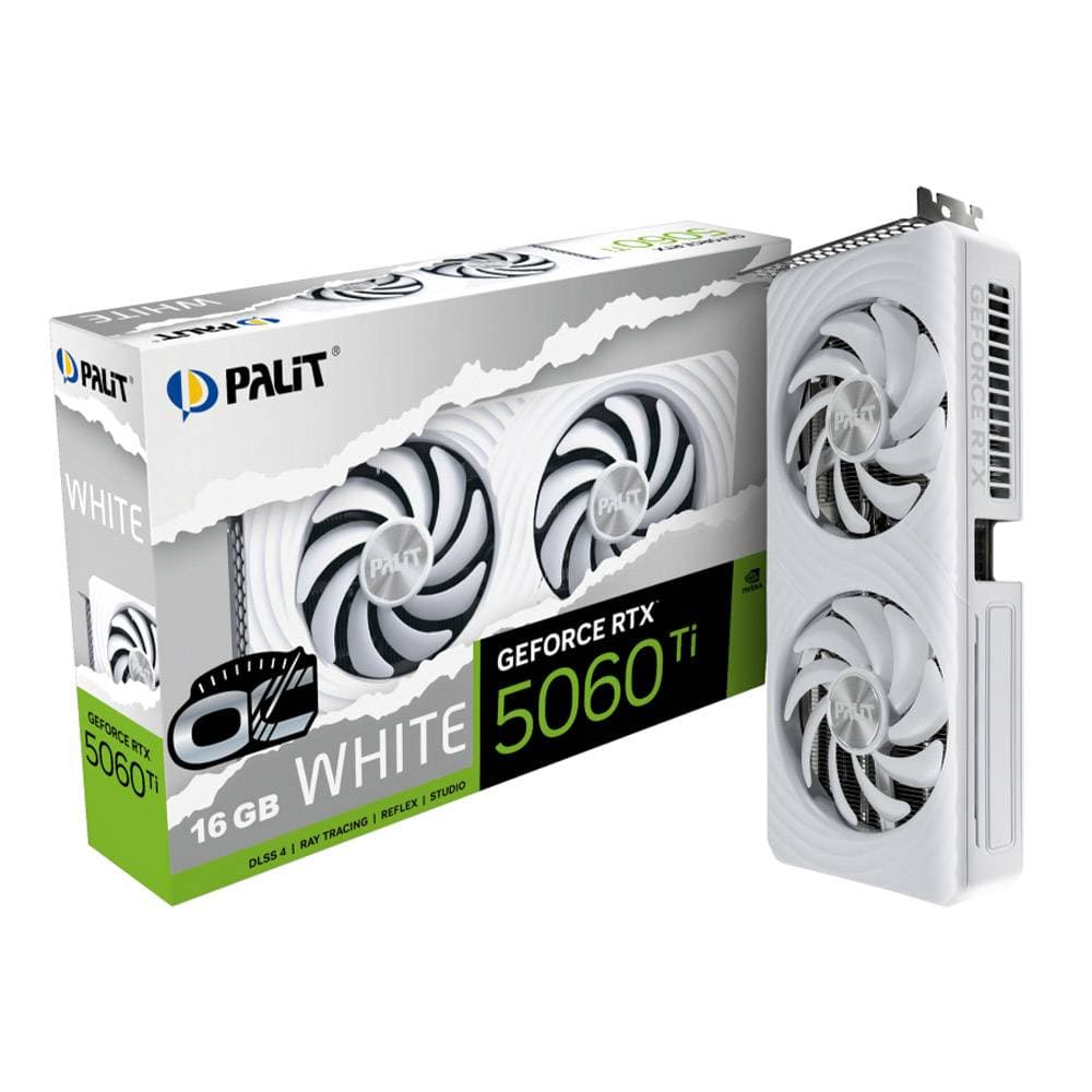 Placa Gráfica Palit NVIDIA GeForce RTX 5060 Ti "Blackwell" White OC 16GB GDDR7 DLSS4