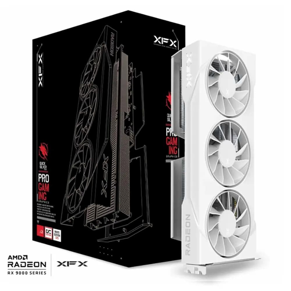Placa Gráfica XFX AMD Radeon RX 9060 XT "RDNA 4" Swift OC White Triple Fan Gaming Edition 16GB GDDR6