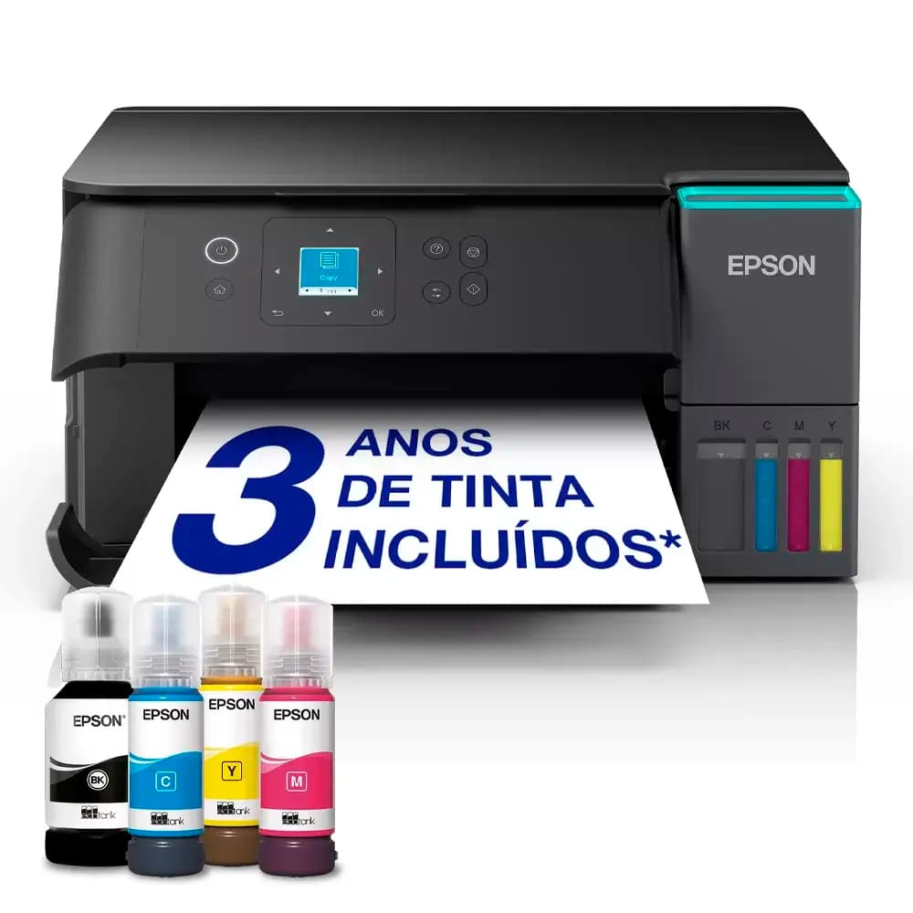 Impressora Jato de Tinta Epson EcoTank ET-2950 Multifunções (Impressão, Cópia, Digitalização), Duplex Auto, Wireless