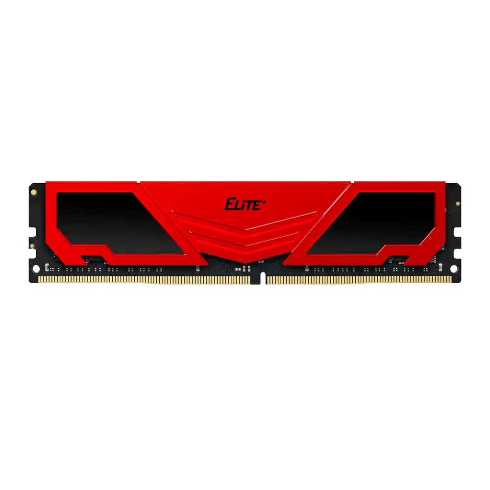 Memória RAM UDIMM TEAMGROUP Elite Plus 16GB (1x16GB) DDR4-3200MHz CL22 (22-22-22-52) 1.20V Vermelha