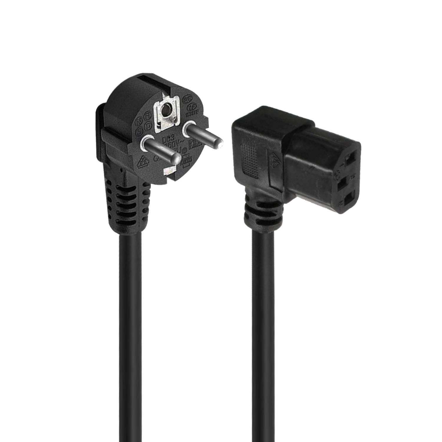 Cabo de Alimentação Ewent EC1910 Schuko para IEC C13 90° 1.8m Preto