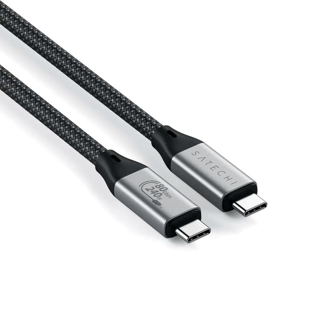 Cabo USB-C Satechi USB4 v2 Pro PD 240W 8K/60Hz 1.2m Preto/Cinza