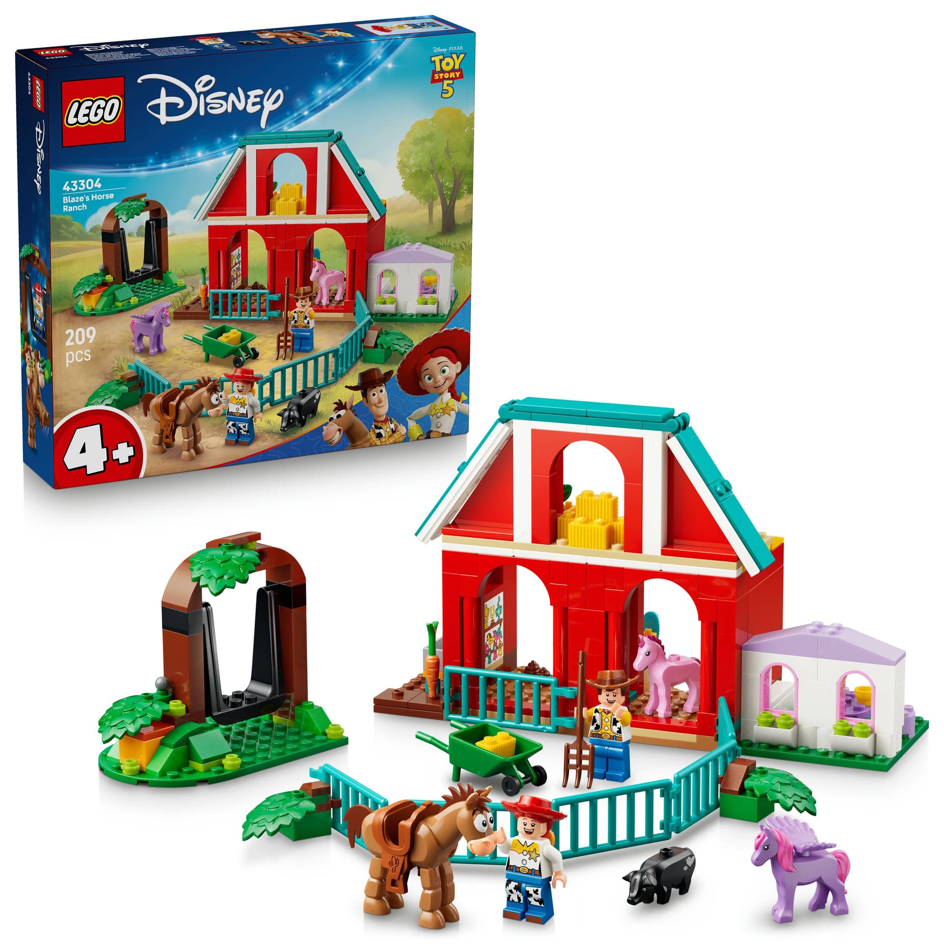 LEGO Disney: O Rancho de Cavalos do Blaze | Idades 4+ | 209 Peças | Item 43304