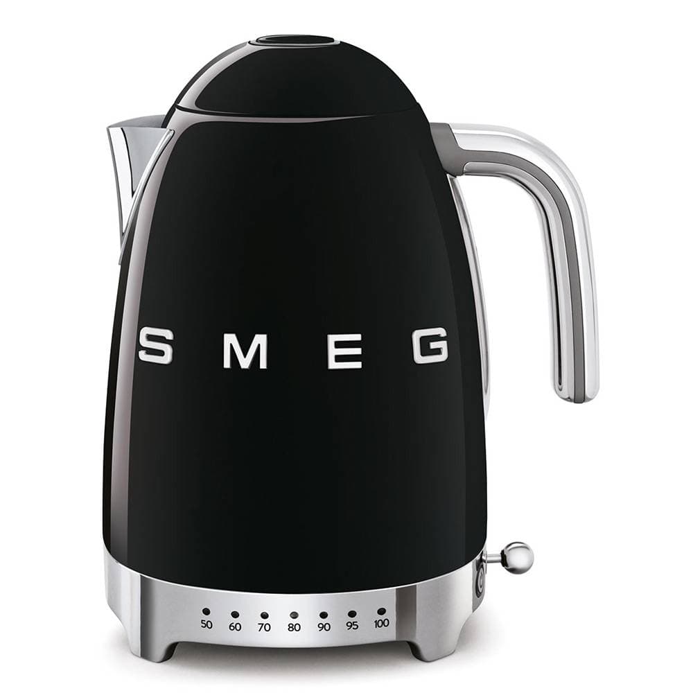 Chaleira Elétrica de Temperatura Variável Smeg KLF04BLEU Anni 50 1.7 Litros 2400W Preto Polido
