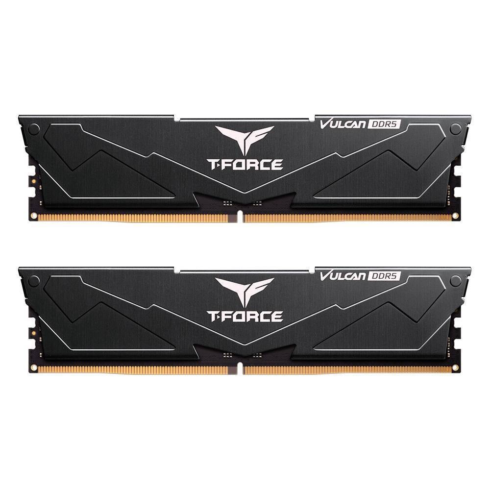 Memória RAM UDIMM TEAMGROUP T-Force Vulcan 16GB (2x8GB) DDR5-5200MHz (AMD Expo/Intel XMP) CL40 (40-40-40-76) 1.25V Preta