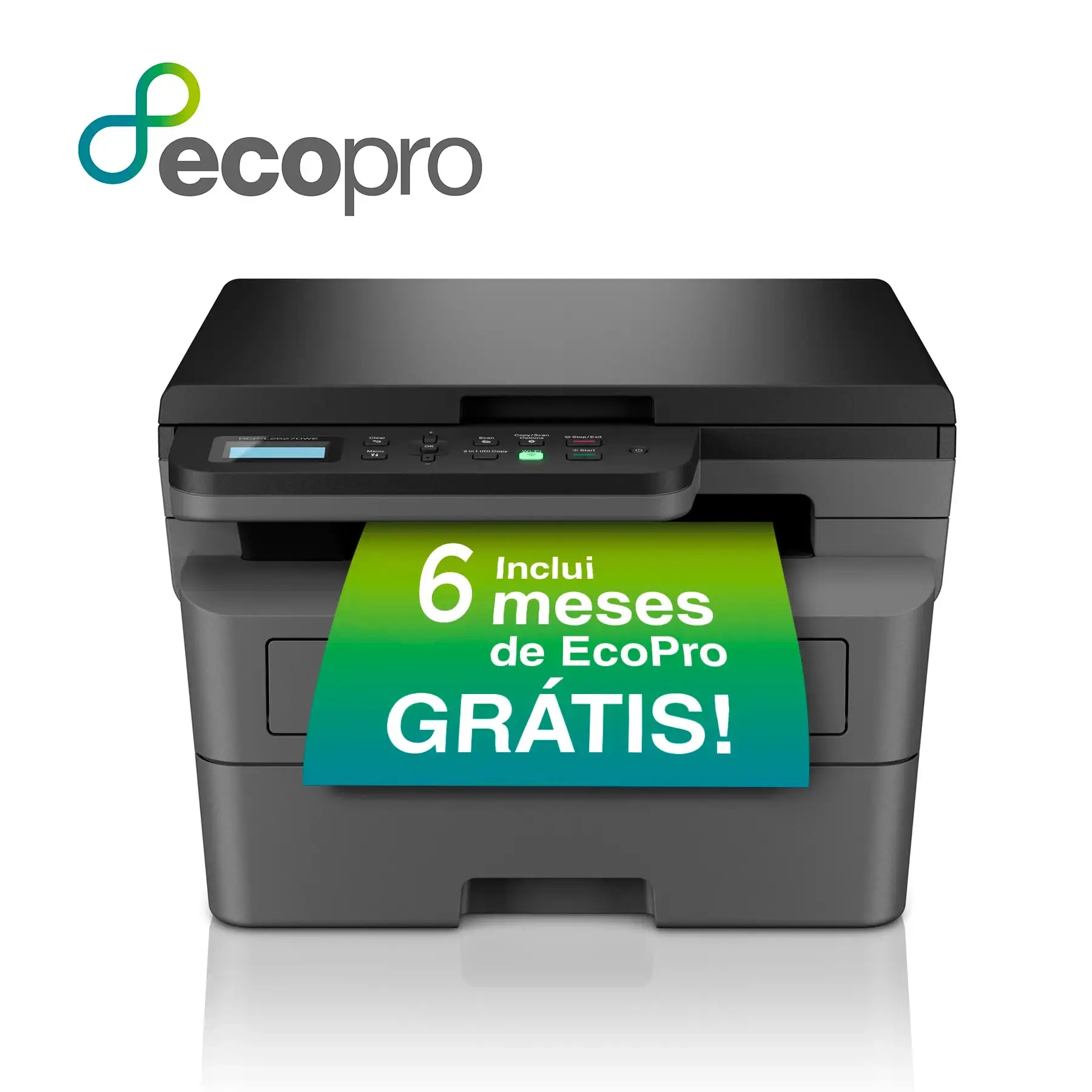 Impressora Laser Monocromática Brother DCP-L2627DWE (A4) Multifunções (Impressão, Cópia, Digitalização), Duplex Auto, Wireless