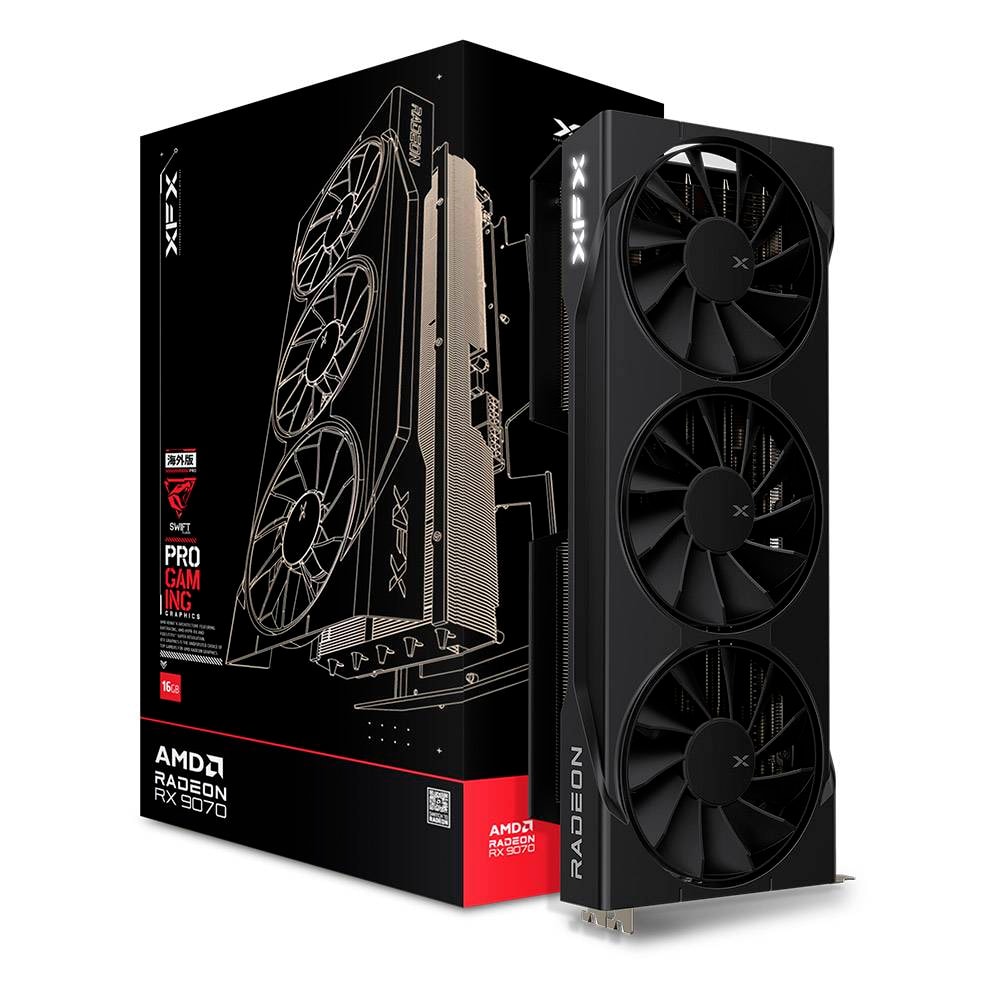 Placa Gráfica XFX AMD Radeon RX 9070 "RDNA 4" Swift OC Triple Fan Gaming 16GB GDDR6