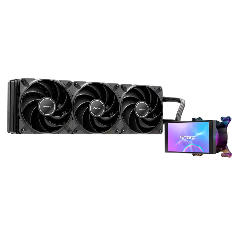 Water Cooler CPU Antec Vortex View 360 ARGB c/ LCD Rotativo 360mm All-In-One Preto
