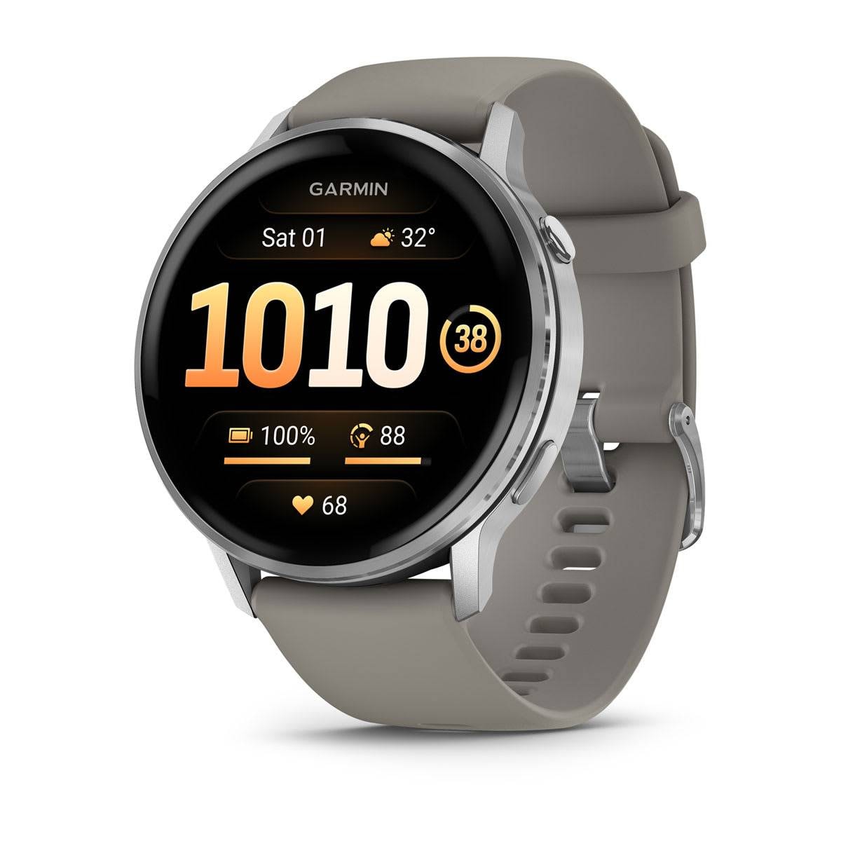 Smartwatch Garmin Venu 4 45mm Prateado com Bracelete Cinzento Prateado em Silicone