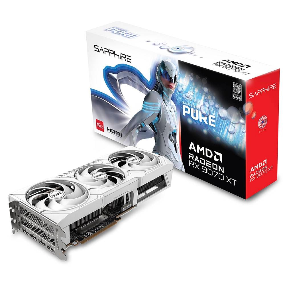 Placa Gráfica Sapphire AMD Radeon RX 9070 XT "RDNA 4" Pure OC 16GB GDDR6